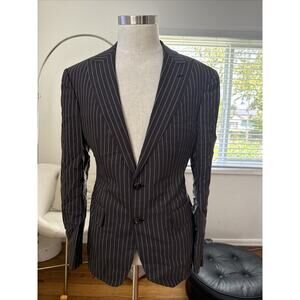 MUSIKA FRERE Grey lined jacket Classic Wool Mens Blazer Tuxedos Sz 40